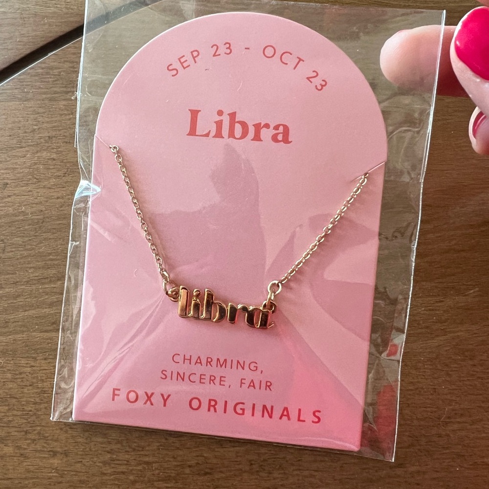 LIBRA name plate chain necklace